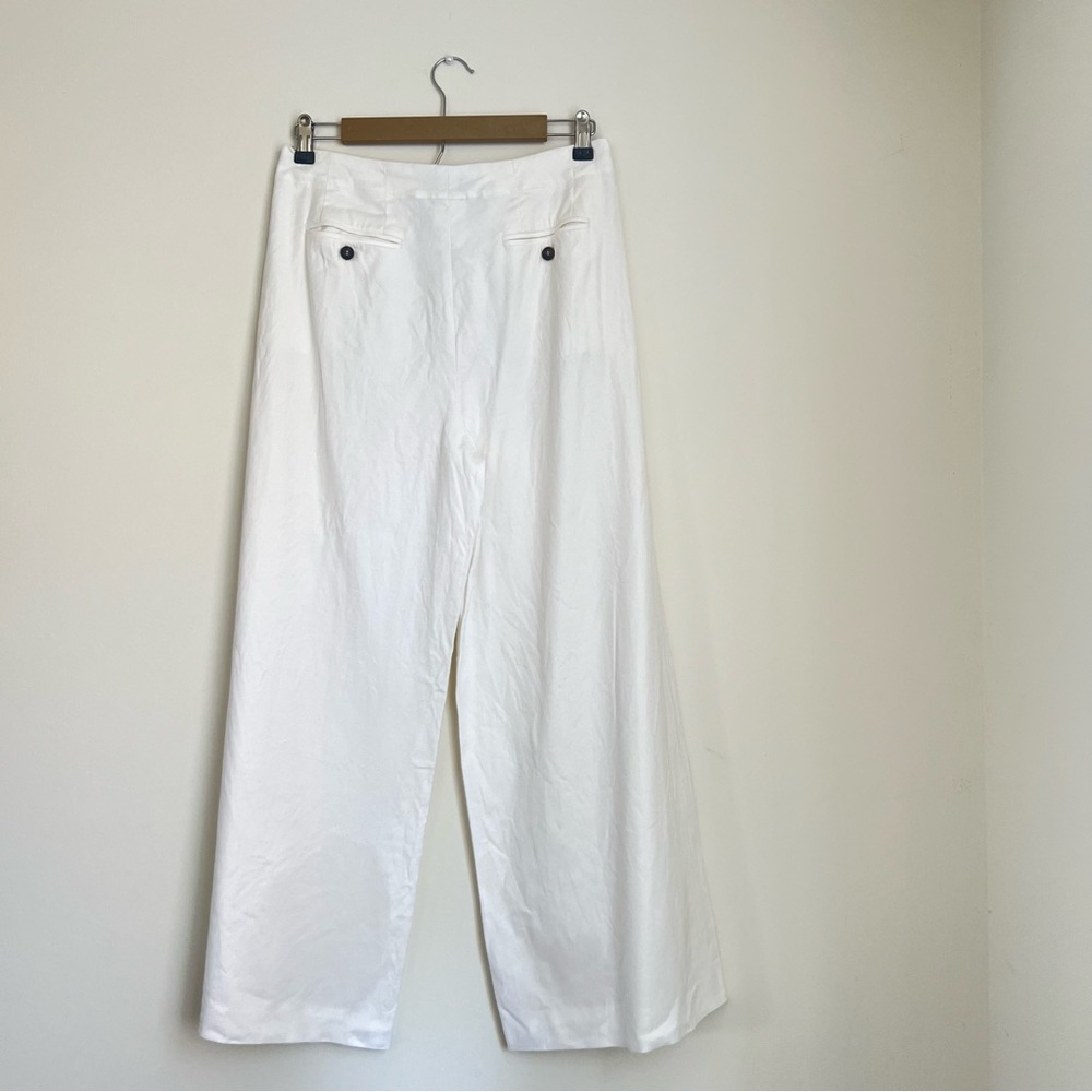 S’ MaxMara Studio Linen Modal Pants Trousers White Cream Size 8